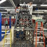 Students building Barnes-Hecker Mine Disaster Memorial